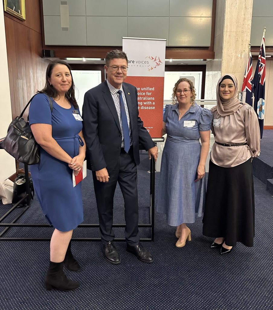 Penny Deavin (RVA Partner, Muscular Dystrophy Queensland), Rob Molhoek, Member for Southport, Louise Healy (RVA) and Dr Falak Helwani (RVA)