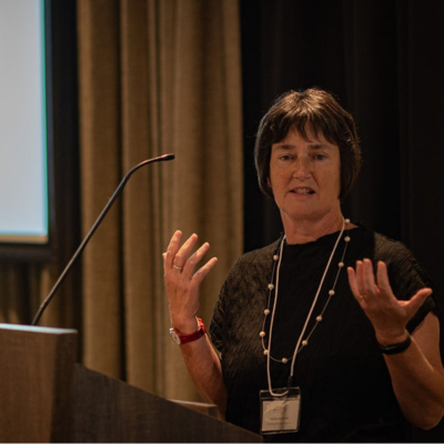 Jackie Gambrell from Tuberous Sclerosis Australia presenting