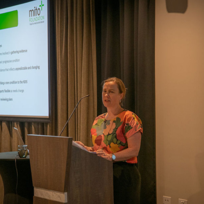 Clare Stuart from Mito Foundation presenting